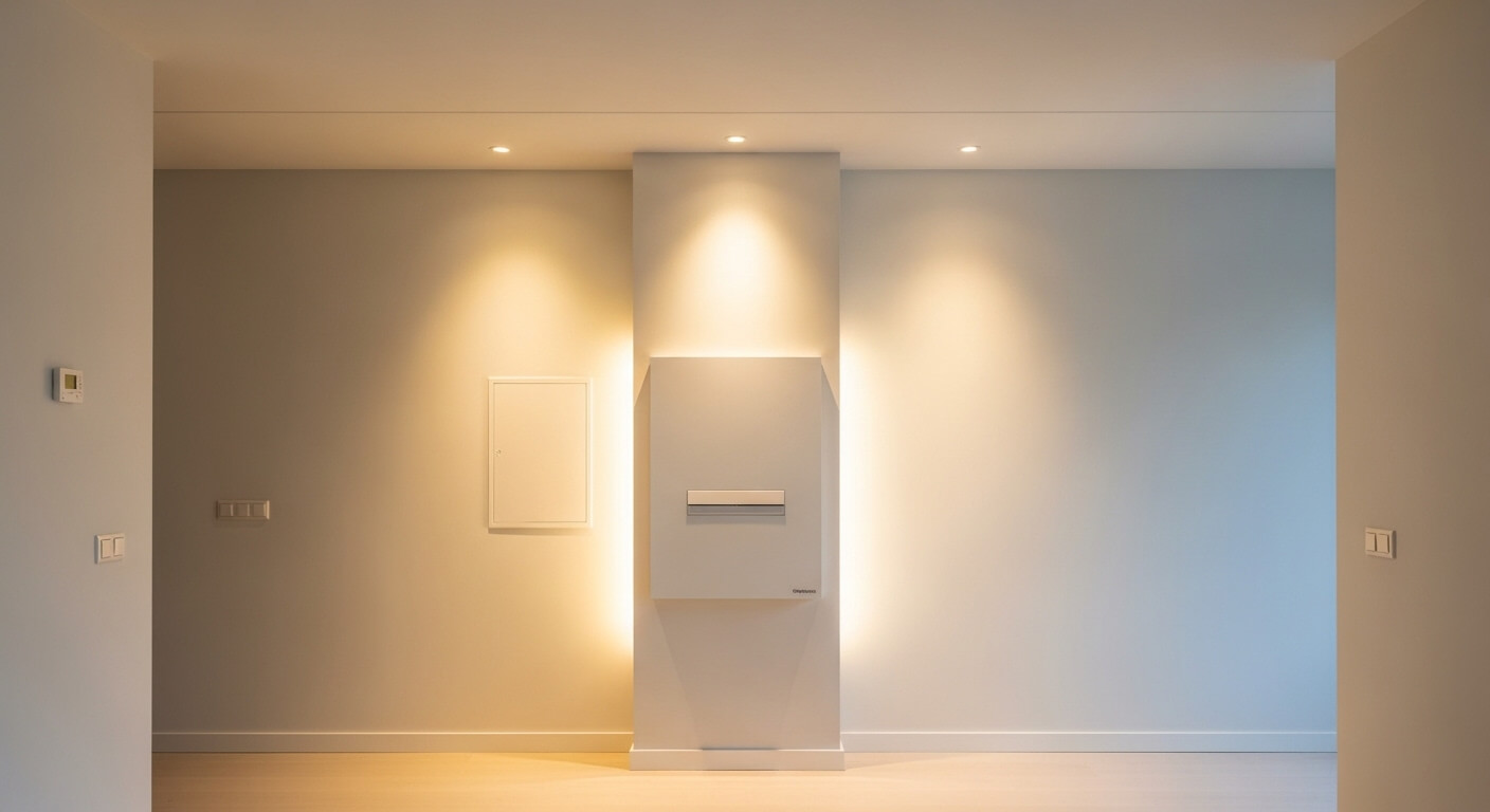 Elektra installatie na — moderne verlichting en groepenkast